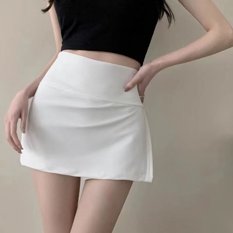 Hot Girl Pure Desire jupe courte ajustement serré hanche étreinte gris sport a-ligne Version femmes jupe anti-dérapant ceinture pantalons de sécurité