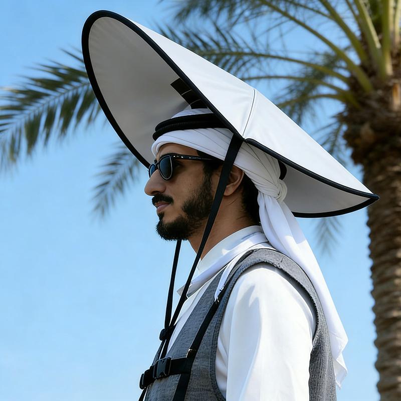 Chapeau de prière portable pliable en polyester, chapeau parapluie facile à utiliser, léger, pare-soleil, couvre-chef pour l'extérieur