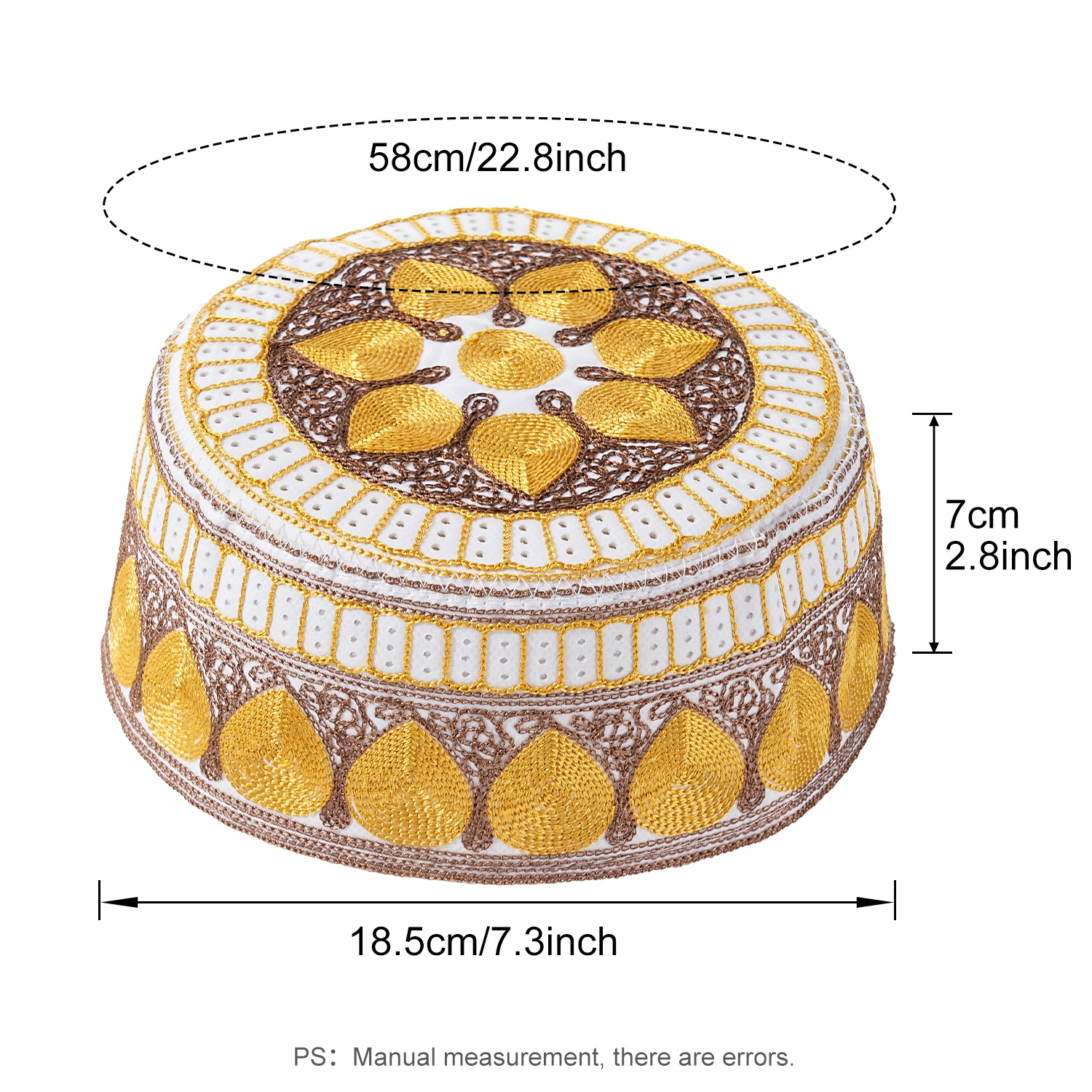 Nouveaux hommes musulmans casquette de prière chapeau coton broderie loisirs arabie saoudite chapeau islamique casquette hommes foulard Topkippot Turban casquette saoudienne