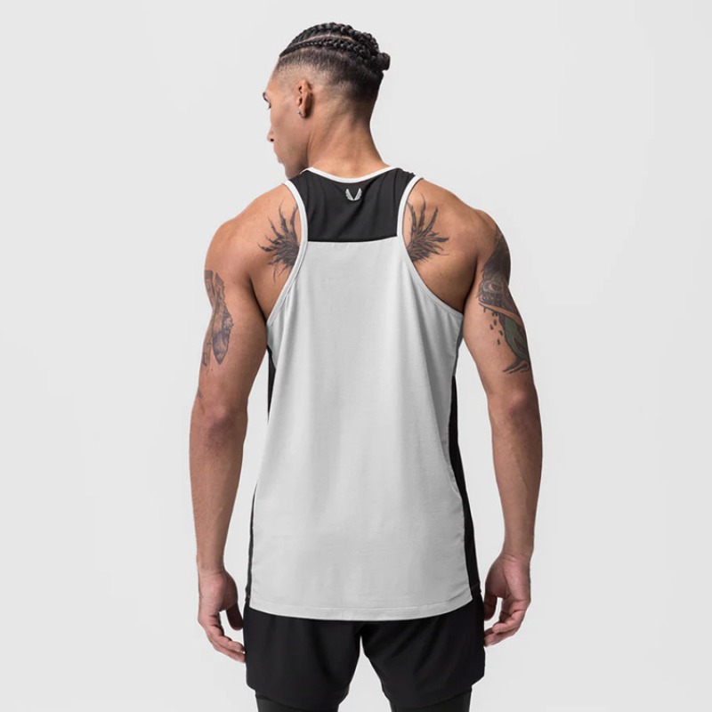 Débardeur musculaire épissé d'été pour hommes, gilet de gymnastique respirant à séchage rapide, chemise de sport sans manches, vêtements de sport de Fitness à haute élasticité, tendance ‌