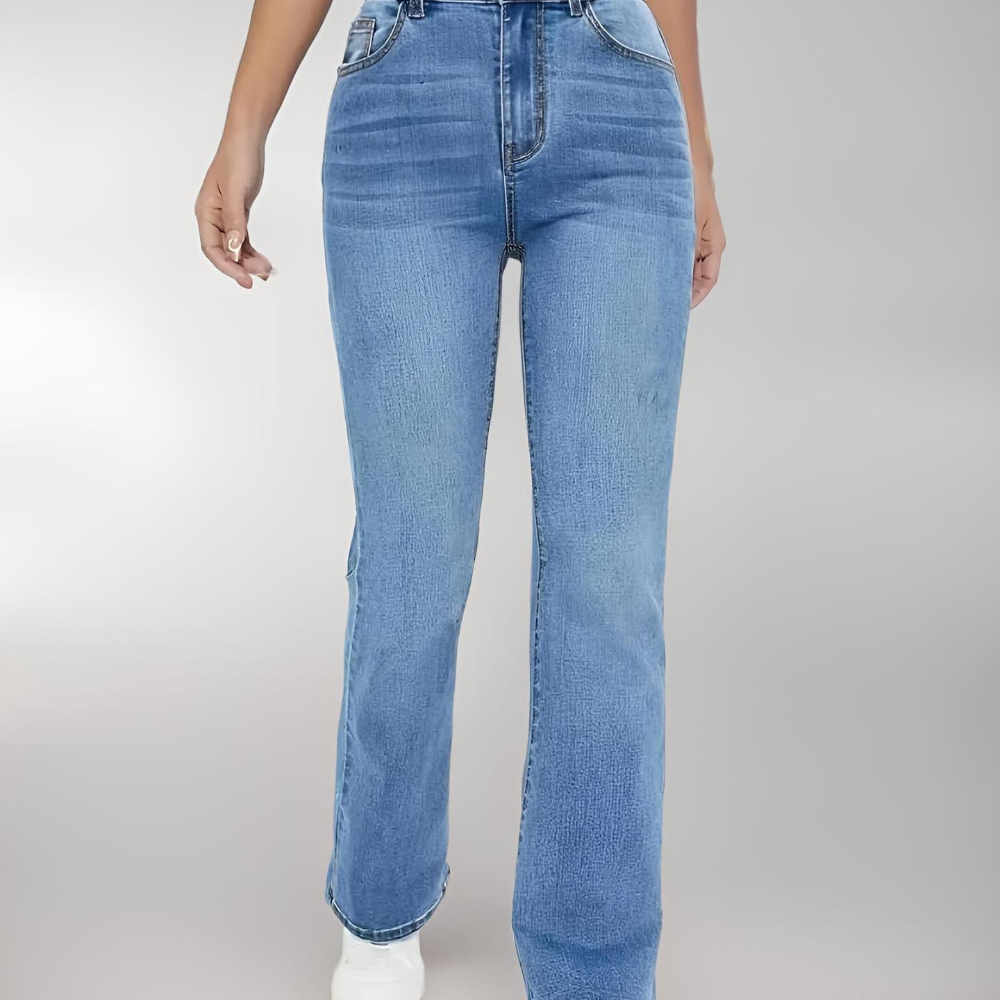 Nouveaux jeans chauds pour femmes minceur style européen et américain décontracté polyvalent taille haute pantalon en Denim lavé pour les femmes
