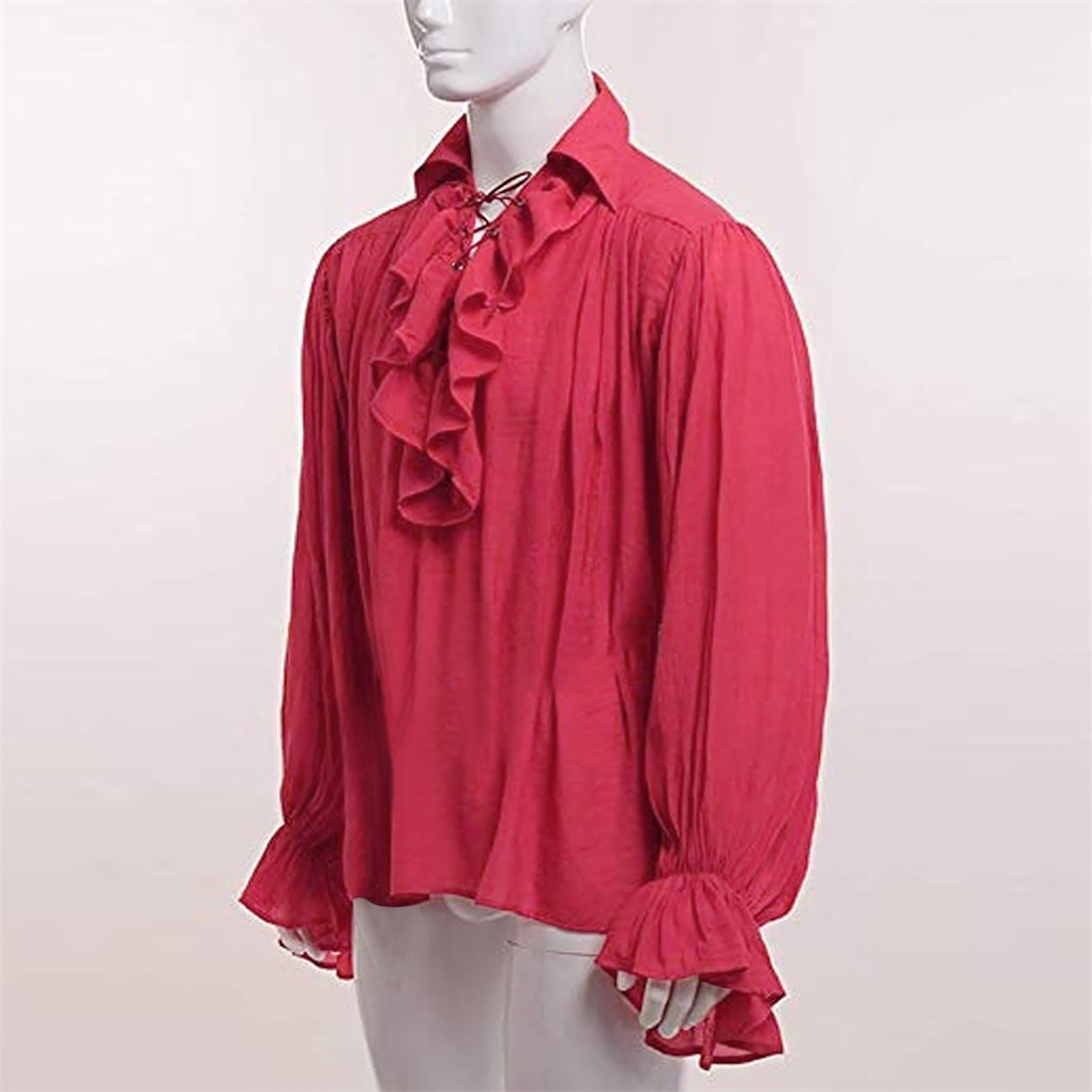 Costumes d'Halloween médiévaux décontracté volants chemises hommes Steampunk Cosplay automne à manches longues chemises gothiques Blouse hommes hauts Blusa