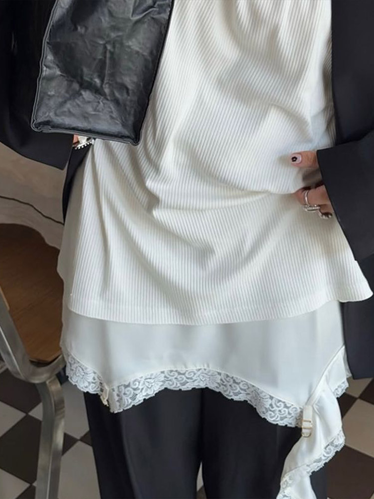Jupe courte en Satin pour femmes, Sexy, ourlet en dentelle, Chic, taille haute, Slim Fit, blanche, été, décontractée, Streetwear quotidien, tenue féminine, 2025