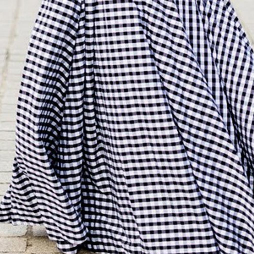 Jupes Maxi jupe longue d'été femmes jupe poches à carreaux été mince drapé jupe Maxi Streetwear jupe femme