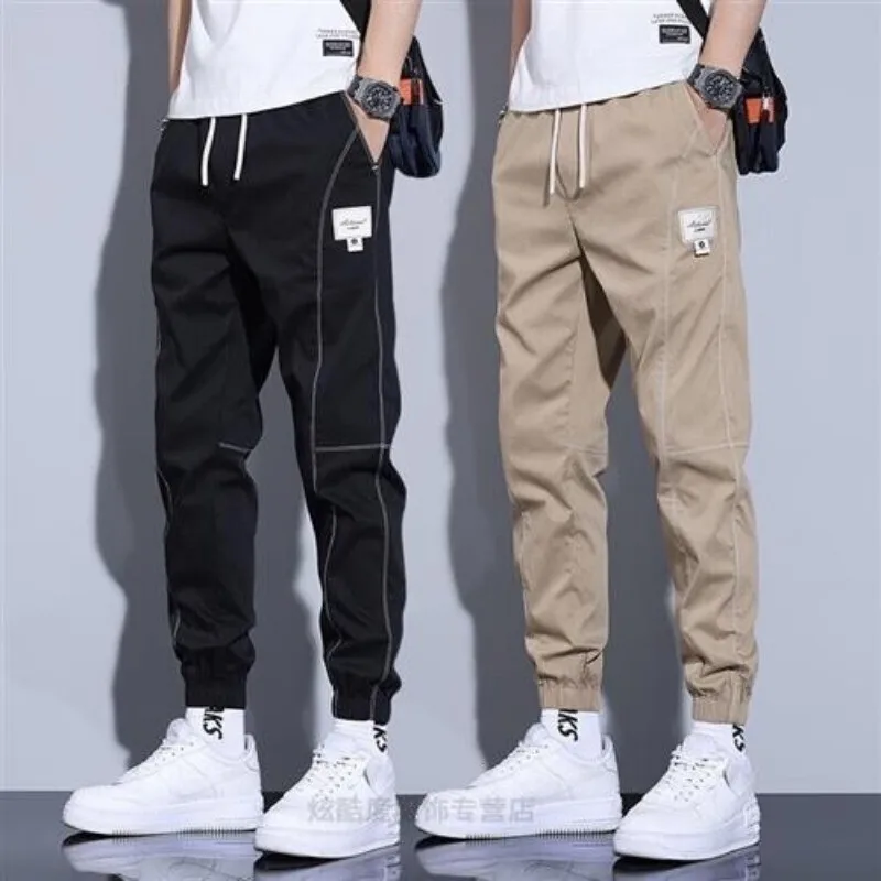 Jogging de style anglais pour hommes, pantalons décontractés coupe adt à jambes larges