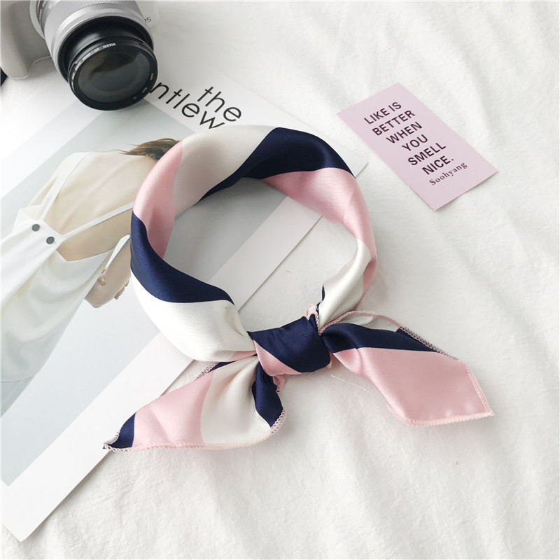 Écharpe de cheveux en satin imprimé animal pour femme, petit carré, soie, cou, anneau, foulard de tête d'hiver, mode de luxe, 2020