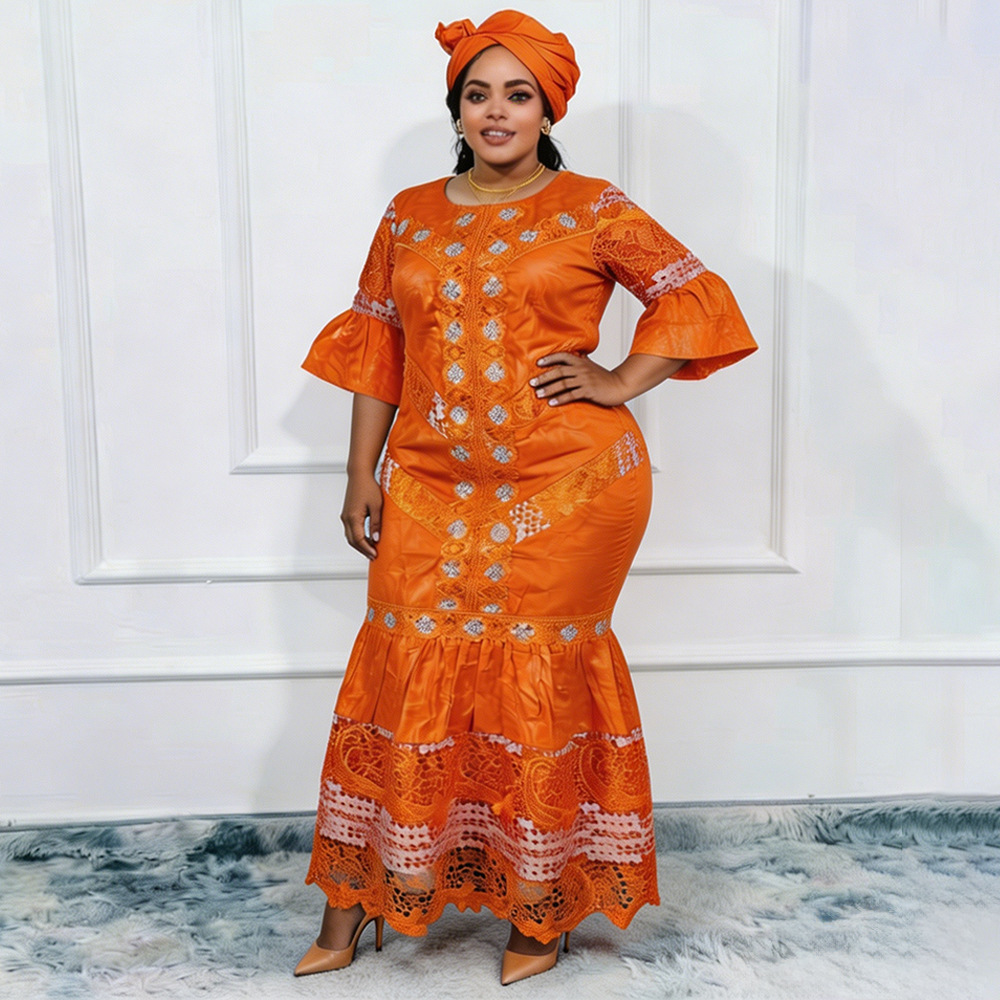 Robes longues de soirée africaines pour femmes grandes tailles, nouvelle collection de luxe, broderie Bazin, robe élégante, robe de mariée musulmane turque, robe de soirée 2026