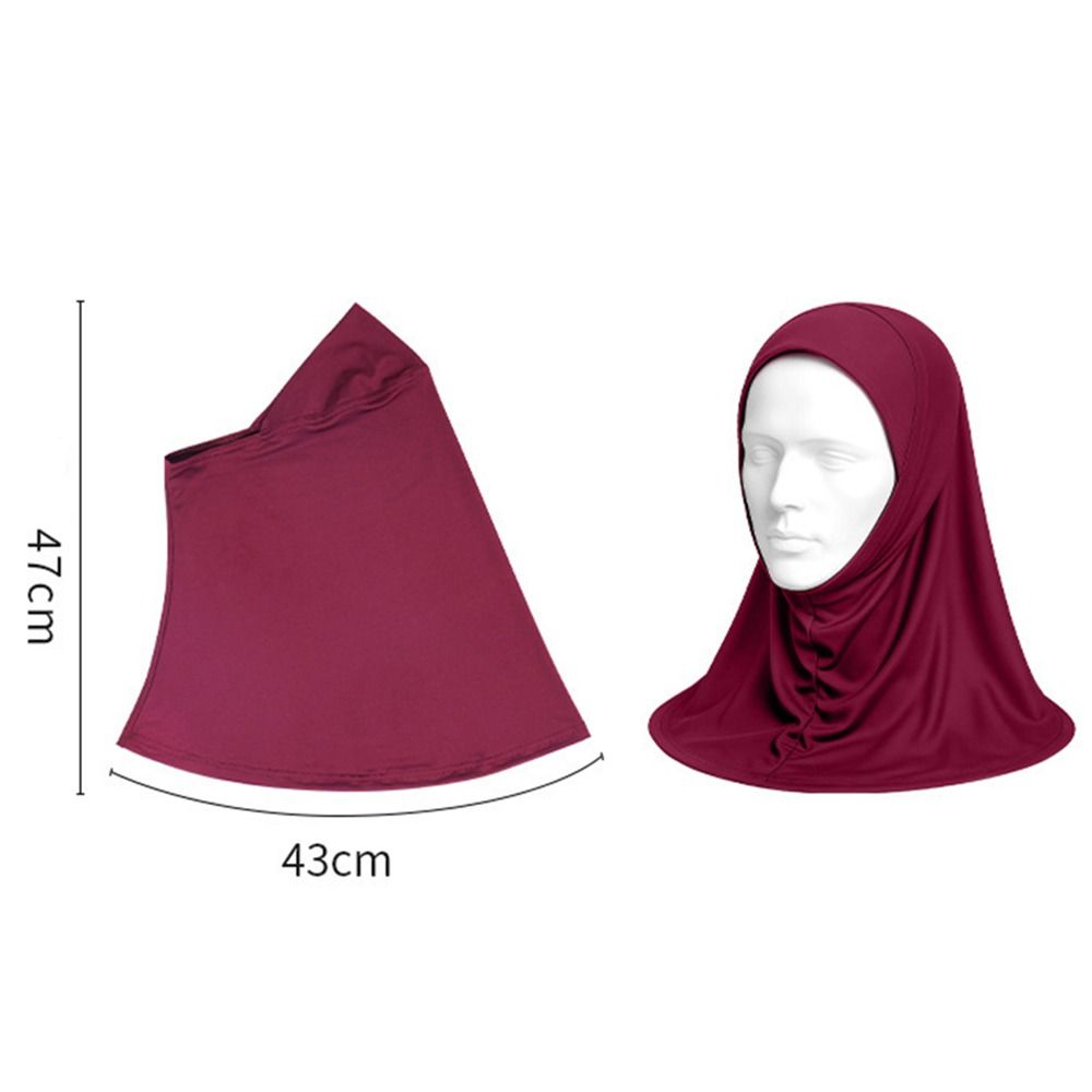 Hijab élégant en soie glacée pour femme, protection du cou, léger, prêt à porter, protection solaire, couleur unie, couvre-tête pour femme