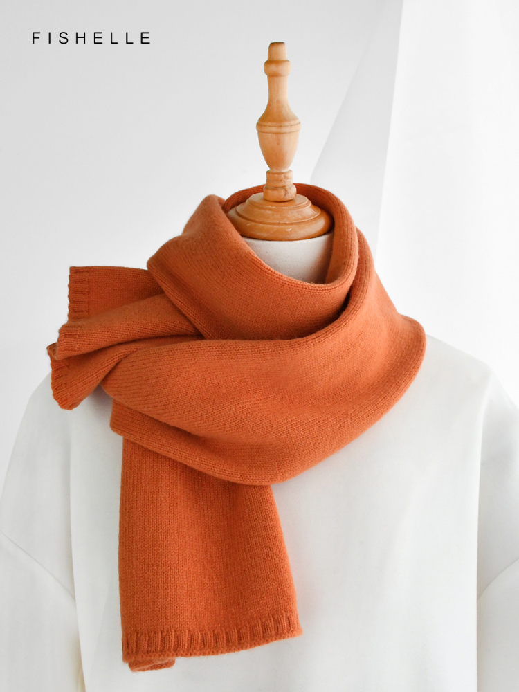 Petite écharpe tricotée en laine verte fraîche pour femmes, écharpes de luxe, monochromatique, chaud, automne, hiver, enfants, adultes, cadeaux de Noël, nouvel an