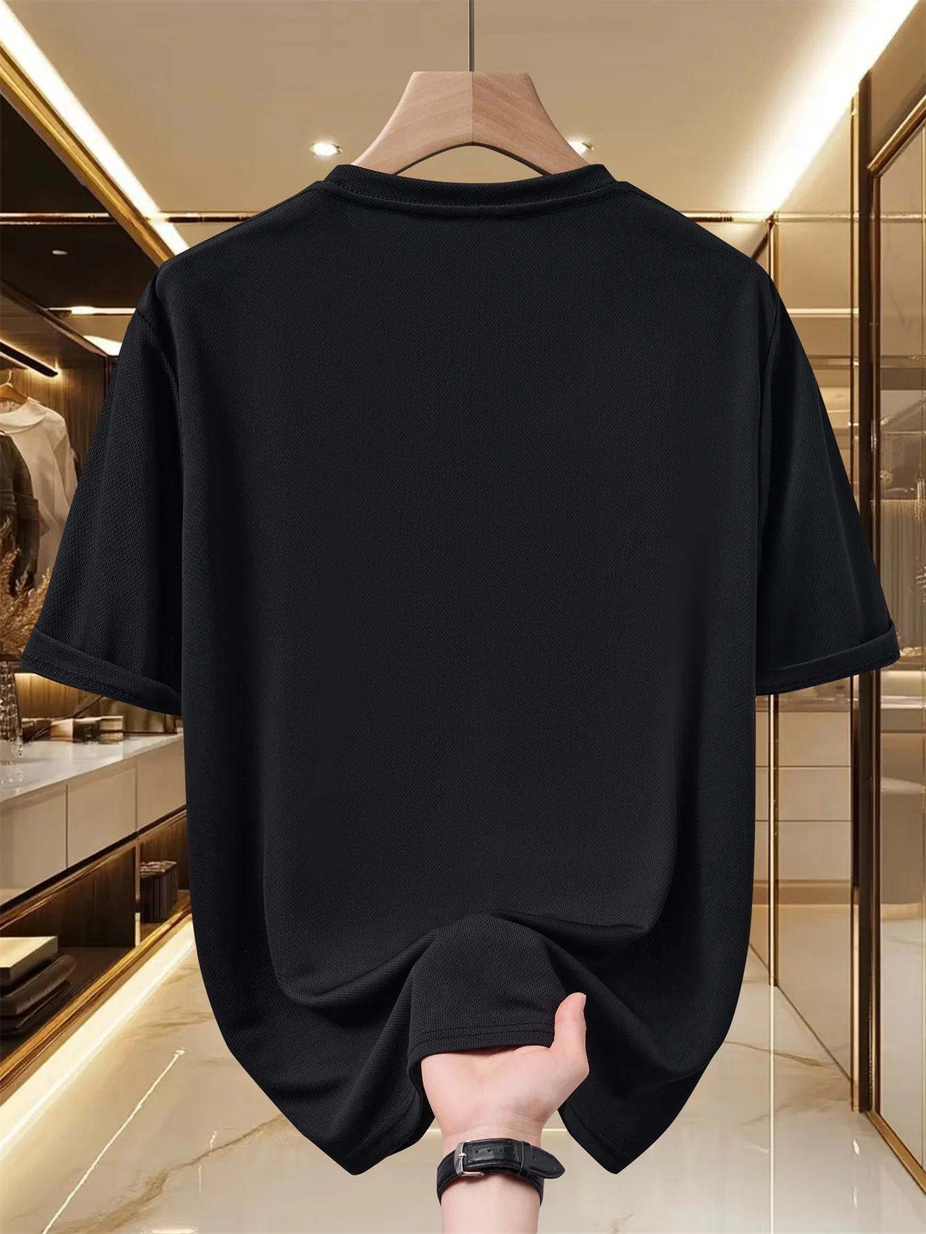 T-shirt pour homme - Haut léger à manches courtes pour l'été - Tendance, élégant, respirant, confortable, polyvalent - Imprimé lettres simple