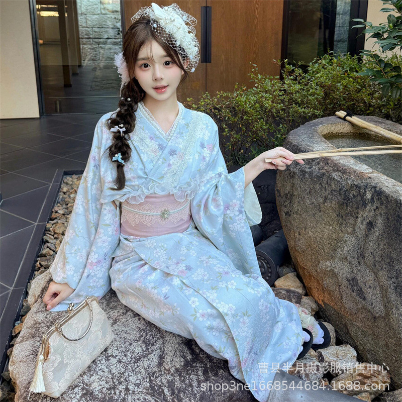 Kimono japonais pour femmes, vêtements de cérémonie, thème japonais, vêtements de photographie, robe Photo dieu fille et vent