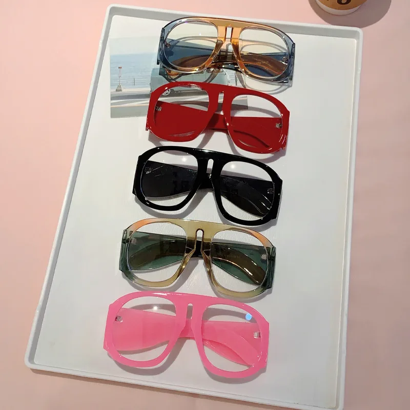 Monture de lunettes anti-lumière bleue vintage oversize rose et rouge pour femme – Nouvelle mode, lunettes d'ordinateur décontractées pour dames