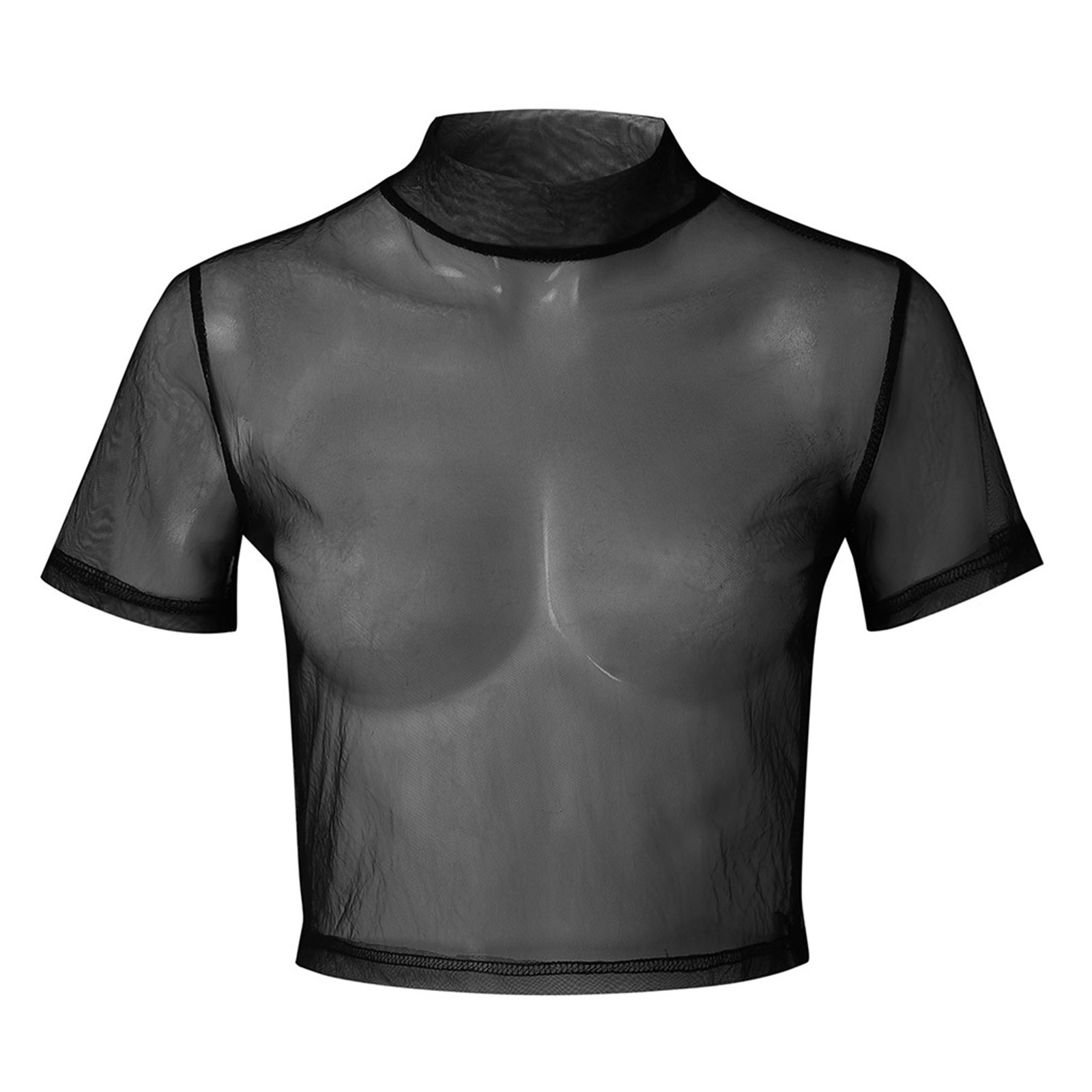 Chemisiers Transparents pour Femme, Chemises à Tambour en Maille Transparente, Pulls Courts Noirs Transparents, Vêtements Sexy, Nouvelle Collection