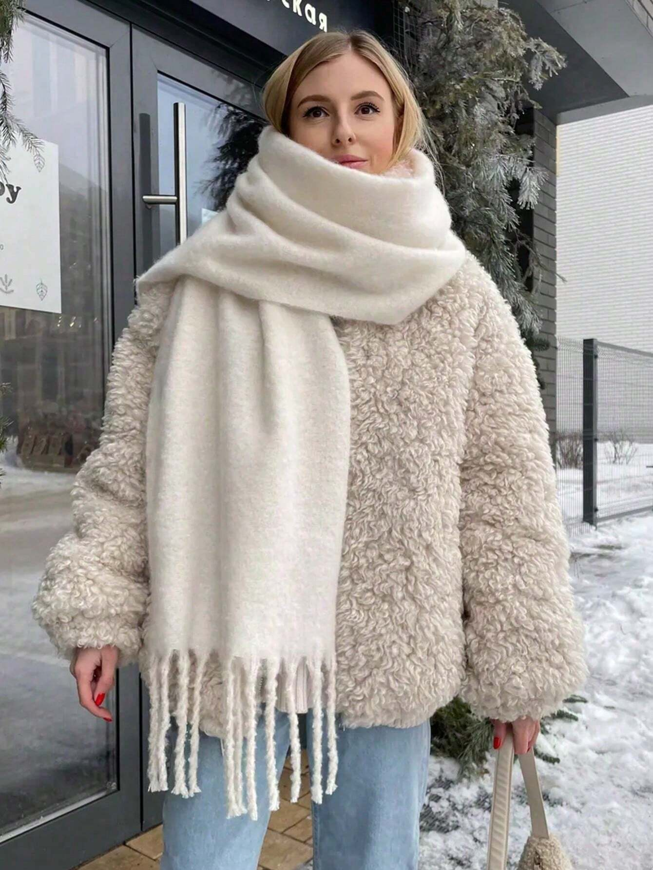 Écharpe d'hiver de luxe femmes cachemire chaud Pashmina Foulard femme châles solides enveloppes épais doux Bufanda glands foulards longue étole