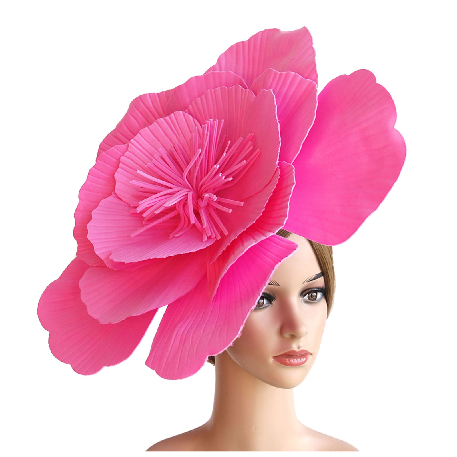 Grand bandeau à fleurs pour femmes, chapeau fascinateur, maquillage de mariée, séance Photo, coiffure, fête de thé, mariage, Cocktail, accessoires pour cheveux
