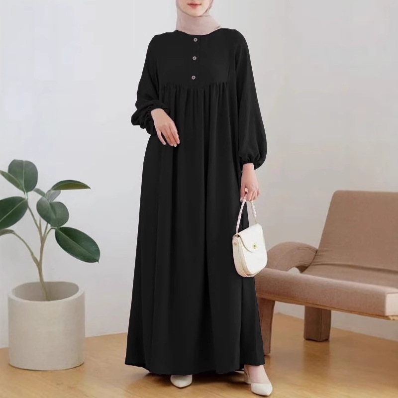Robe longue musulmane pour femmes, mode printemps-automne, couleur unie, ample, décontractée, sans manches, Maxi, Robe Femme