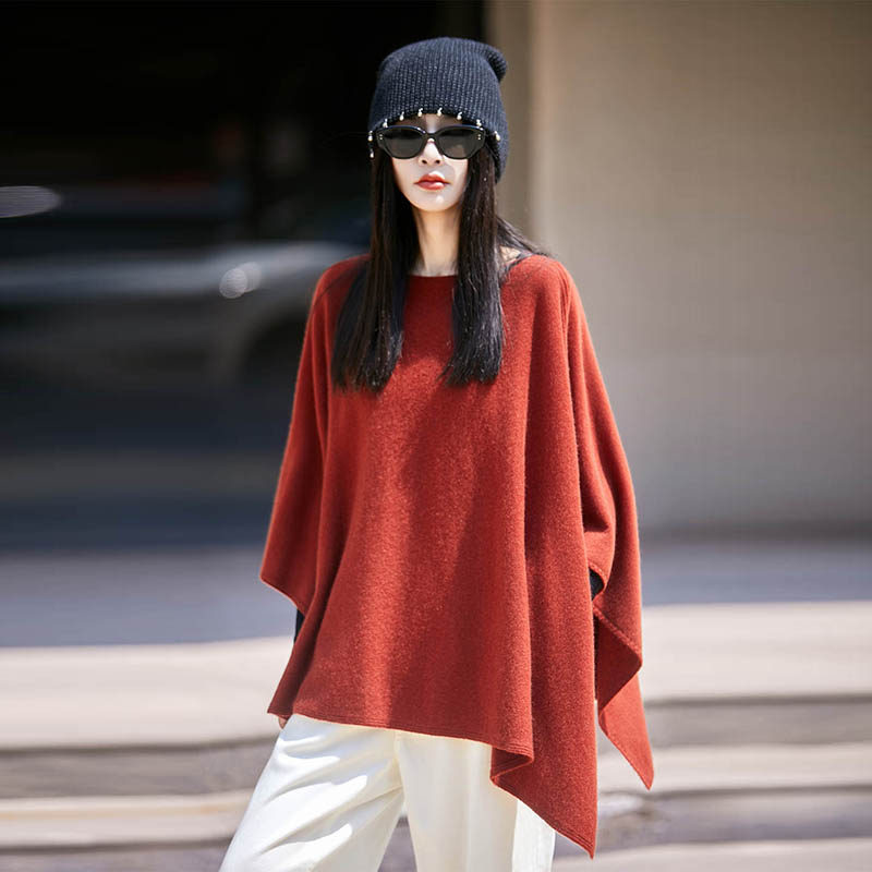 Nouvelle Collection Automne – Pull Châle 100% Laine Mérinos pour Femme – Doux, Uni, en Cachemire Tricoté – Écharpe Châle Populaire pour Femme – Hauts Élégants