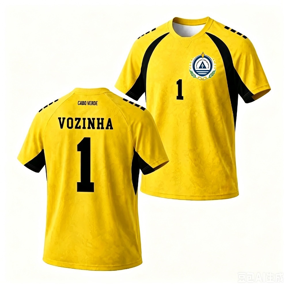 Maillot de football de gardien de but du Cap-Vert VOZINHA # 1 T-shirt d'été respirant décontracté à manches courtes, séchage rapide, haut de sport d'extérieur unisexe