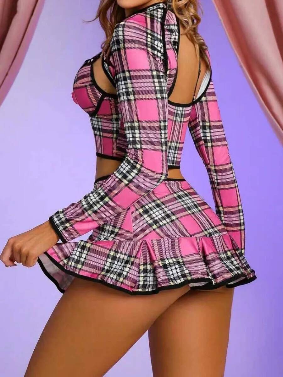 Ensembles de jupes Sexy, tenue de discothèque, tenue de spectacle sur scène pour femmes, uniforme de Style collège d'automne, ensembles de jupes charmantes NL6C