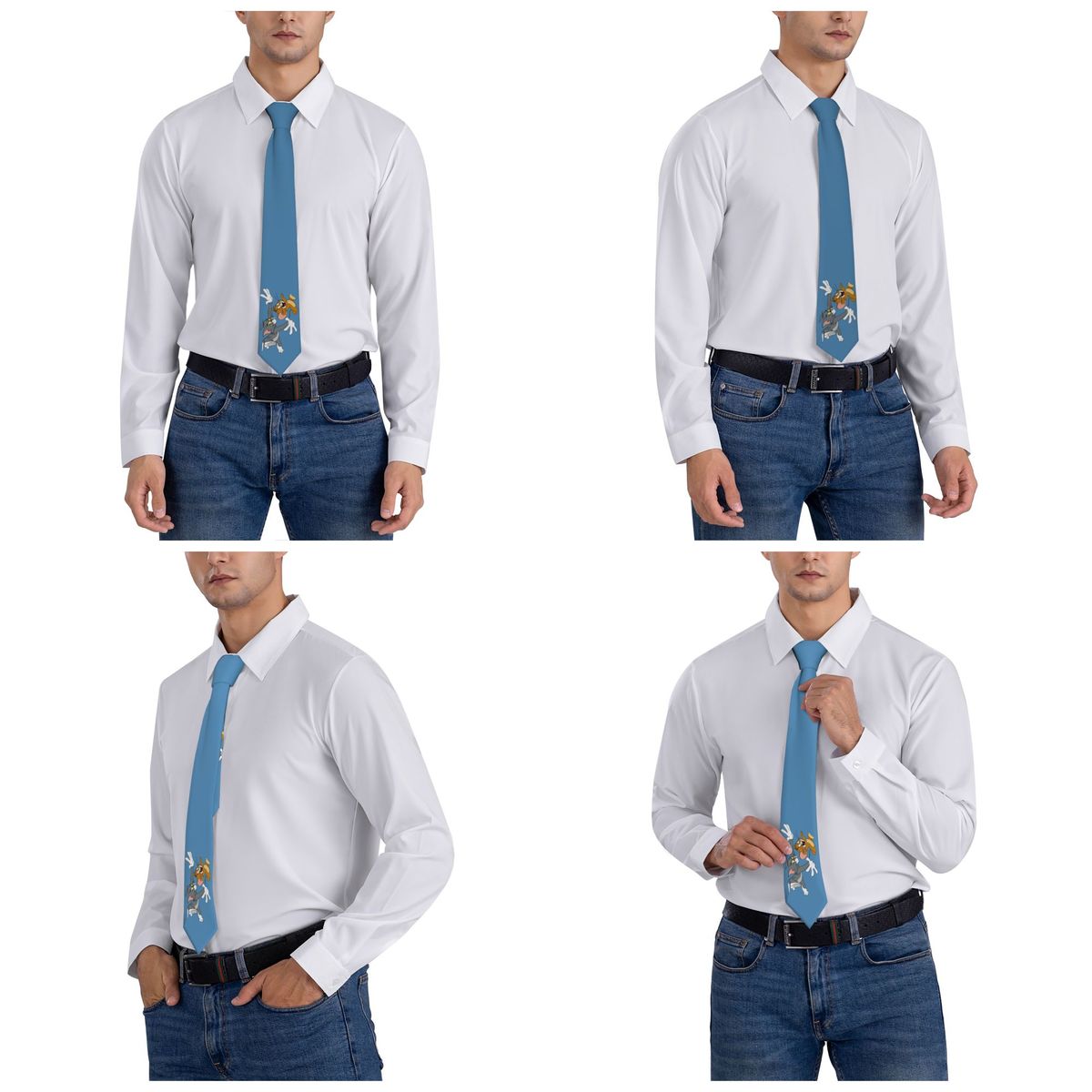Cravates personnalisées en soie à motifs de dessins animés (T-Tomed, A-Ands, J-Jerryes) pour hommes, amusantes et tendance, idéales pour les fêtes