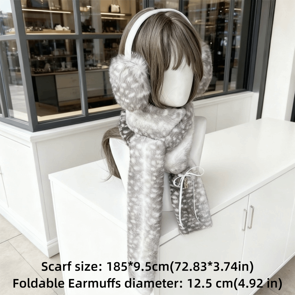 Écharpe à motif de cerf kawaii, coupe-vent, chaude pour l'hiver, cache-oreilles pliables, chauffe-cou doux, célébration du Nouvel An
