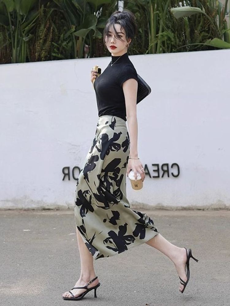 Jupes pour femmes taille haute Midi femme jupe impression vêtements ventes 2025 tendance mode coréenne une ligne de luxe élégant nouveau en Chic