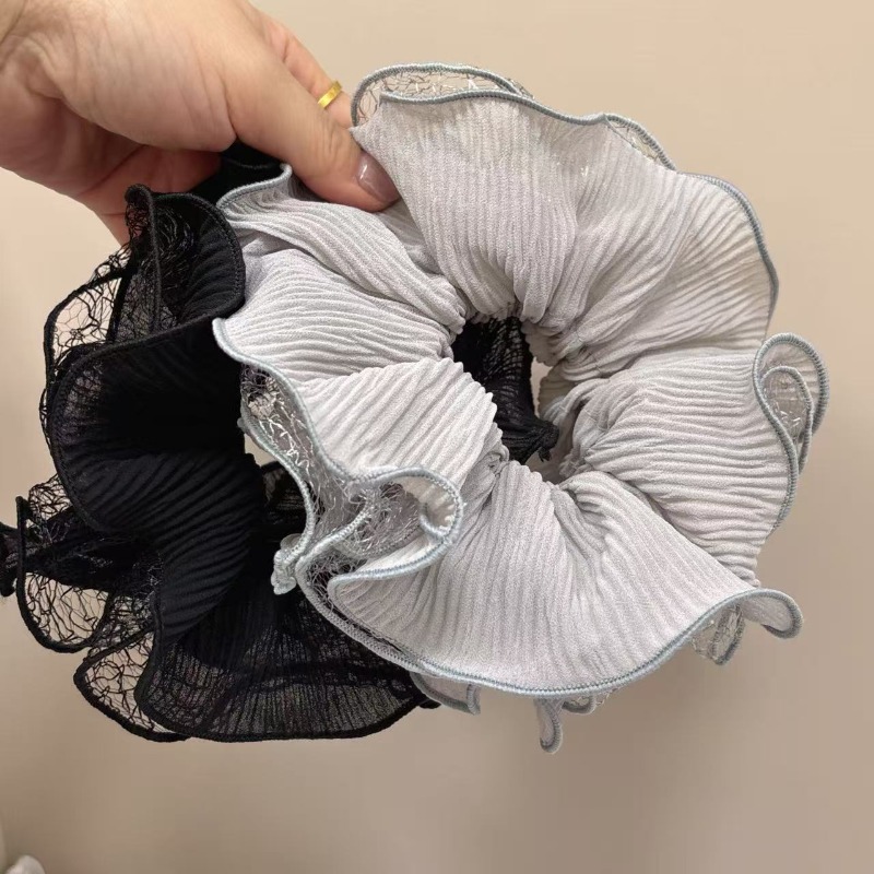 Grands chouchous pour femmes, bandeaux en dentelle, nouveaux élastiques à cheveux en maille, grands attaches-queue de cheval élégants, accessoires capillaires