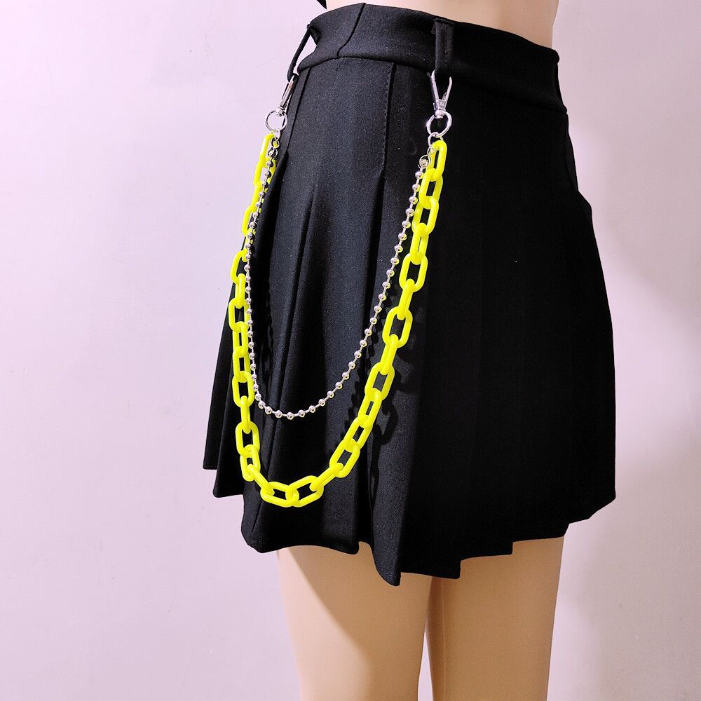 Chaîne de taille punk argentée pour femme, chaîne de pantalon pour jeans, chaîne de ceinture cool en métal style rock, bijoux hip-hop d'été