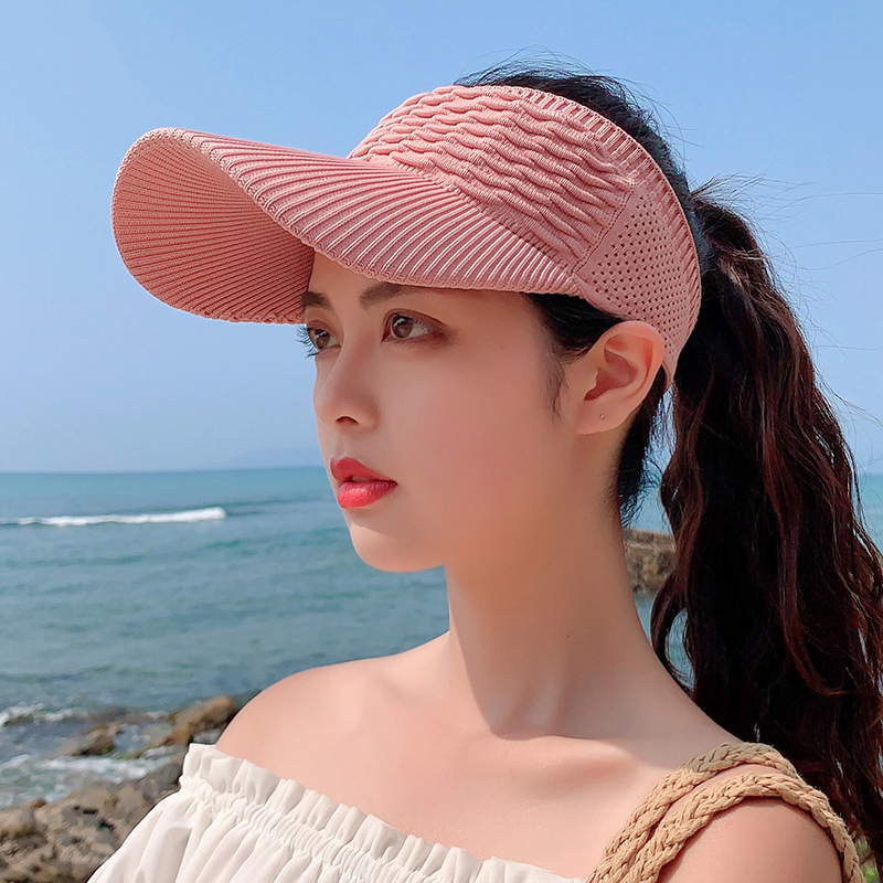 Visière d'été Protection UV chapeaux de soleil pour femmes pliable chapeau de soleil visière crème solaire casquette souple femme en plein air casquettes décontractées Gorras
