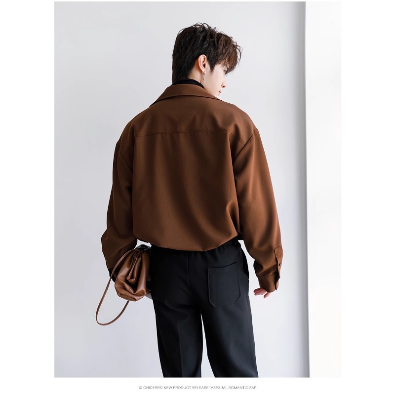 Vêtements pour hommes chemise à manches longues printemps automne nouvelle tendance de la mode épissage faux deux pièces chemise veste