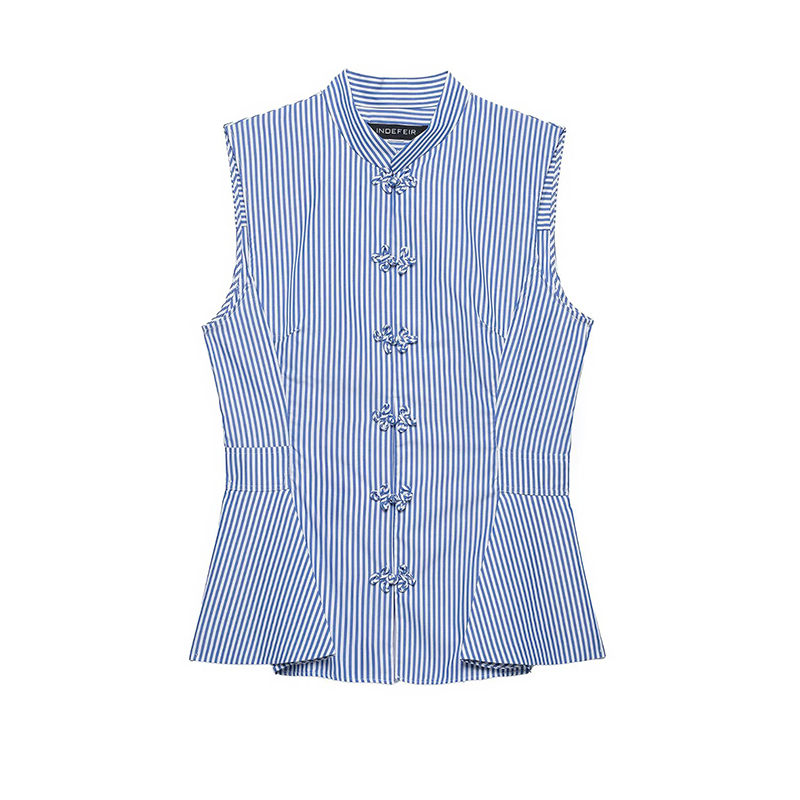 Débardeur Femme Été 2026 Nouvelle Collection Rayé Slim Col Rond Rétro Chic Urbain Élégant Voyage Vacances