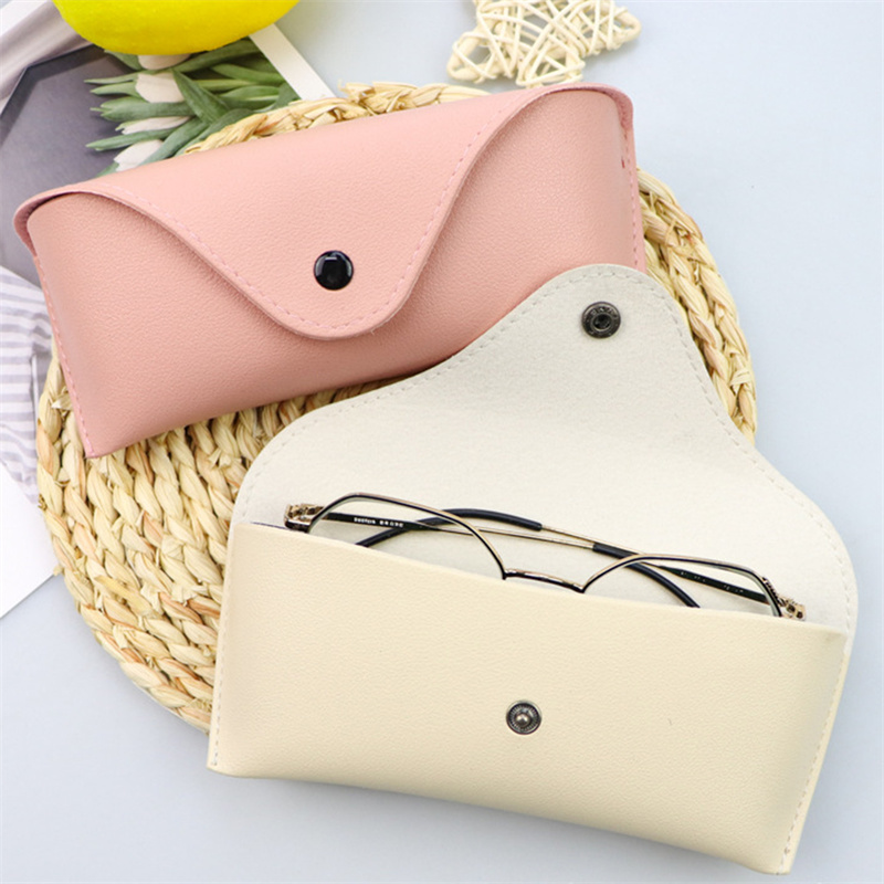 Boîte à lunettes d'été en cuir PU haut de gamme couleur unie, étui à lunettes de soleil et de vue résistant à la pression, sacs à lunettes