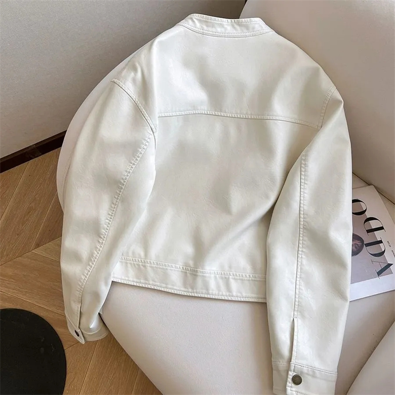 2025 femmes veste en cuir Pu femmes automne mode court décontracté tout-match hauts en cuir femme coréenne en cuir ample dame vêtements d'extérieur