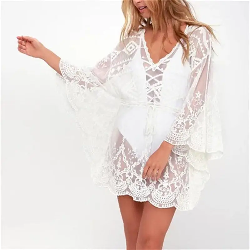 2023 dentelle plage paréo maillots de bain maillot de bain couvrir Playa paréo tuniques pour plage tunique maillots de bain femmes