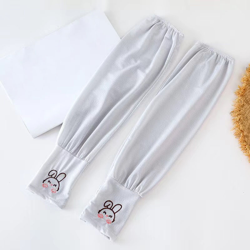 Manches de protection solaire en soie glacée pour femmes, amples et surdimensionnées, pour l'été, avec motif lapin, pour la conduite et la protection des mains