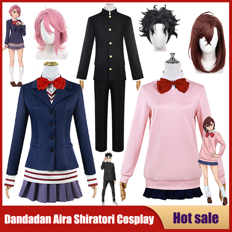 Costume de Cosplay Anime Dandadan Aira Shiratori JK, jupes de marin, Costume Momo Ayase Ken Takakura, vestes et pantalons, perruque, ensembles scolaires