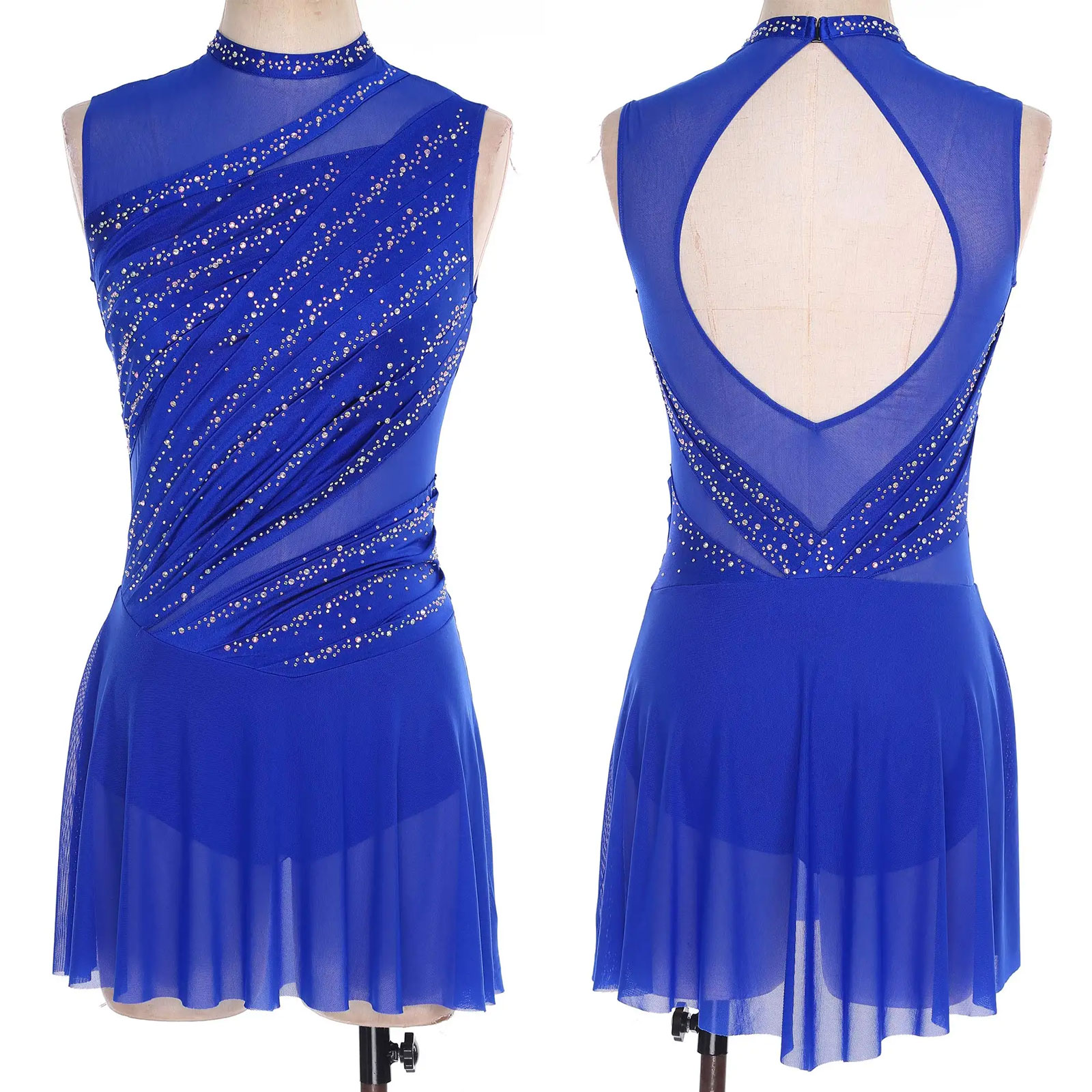 Maillot de Ballet pour femmes, Costume de danse contemporaine lyrique, vêtements de danse, strass brillants, justaucorps de gymnastique, robe Tutu de patinage artistique