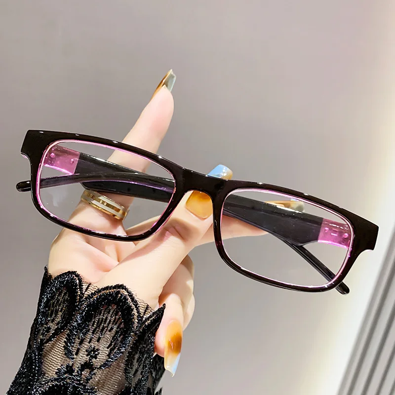 Lunettes de presbytie unisexes à monture carrée en plastique pour femmes et hommes, anti-lumière bleue, contrevenants, lunettes de vue de loin