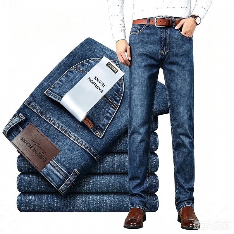 Pantalon en jean délavé de marque haut de gamme 2026, jean pour homme de haute qualité, décontracté, taille haute, pantalon en denim pour toutes les saisons