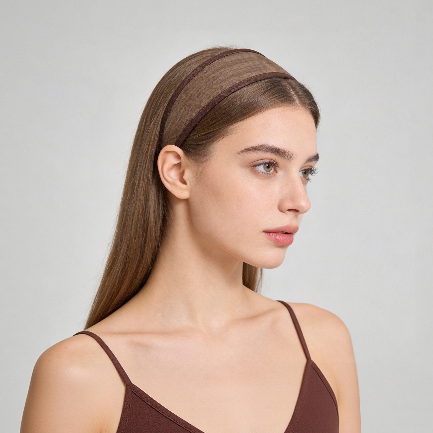 Bandeau respirant large et creux, accessoires de cheveux tendance et simples de couleur unie pour femmes