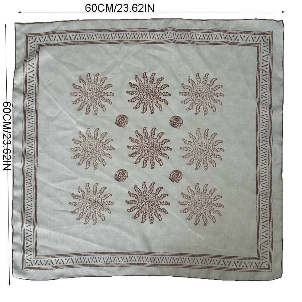 Foulard carré rétro à motif floral Y2K Hip Hop, Bandeau pour cheveux, Bandana punk pour filles