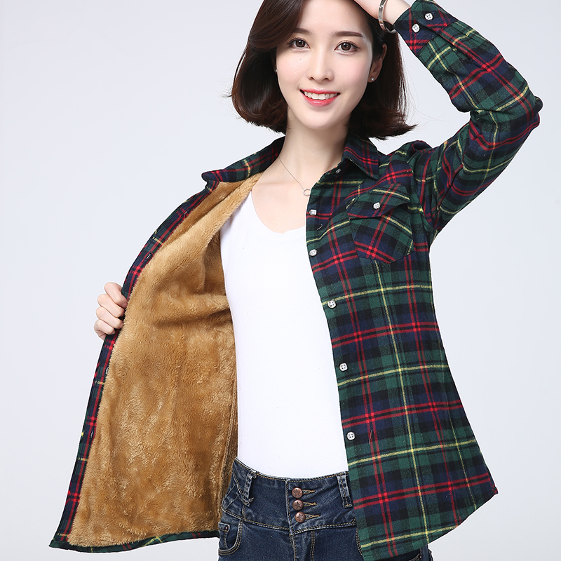2025 hiver nouveau femmes chaud chemise à carreaux manteau décontracté polaire velours Plus veste épaisse hauts collège Style femme vêtements d'extérieur