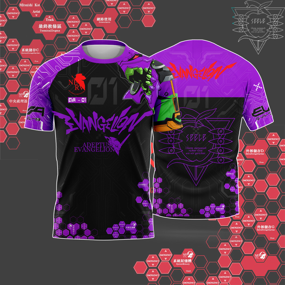 Nouveau Maillot Anime Evangelion Style Manga 2026 pour Hommes et Femmes - T-shirt Sport Décontracté d'Été Imprimé en 3D