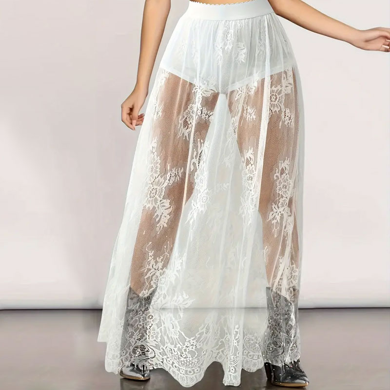 Robe de soirée élégante en dentelle pour femmes, tenue de soirée élégante, Sexy, transparente, Maxi, moulante, gothique, mode Lolita, jupe noire, 2024