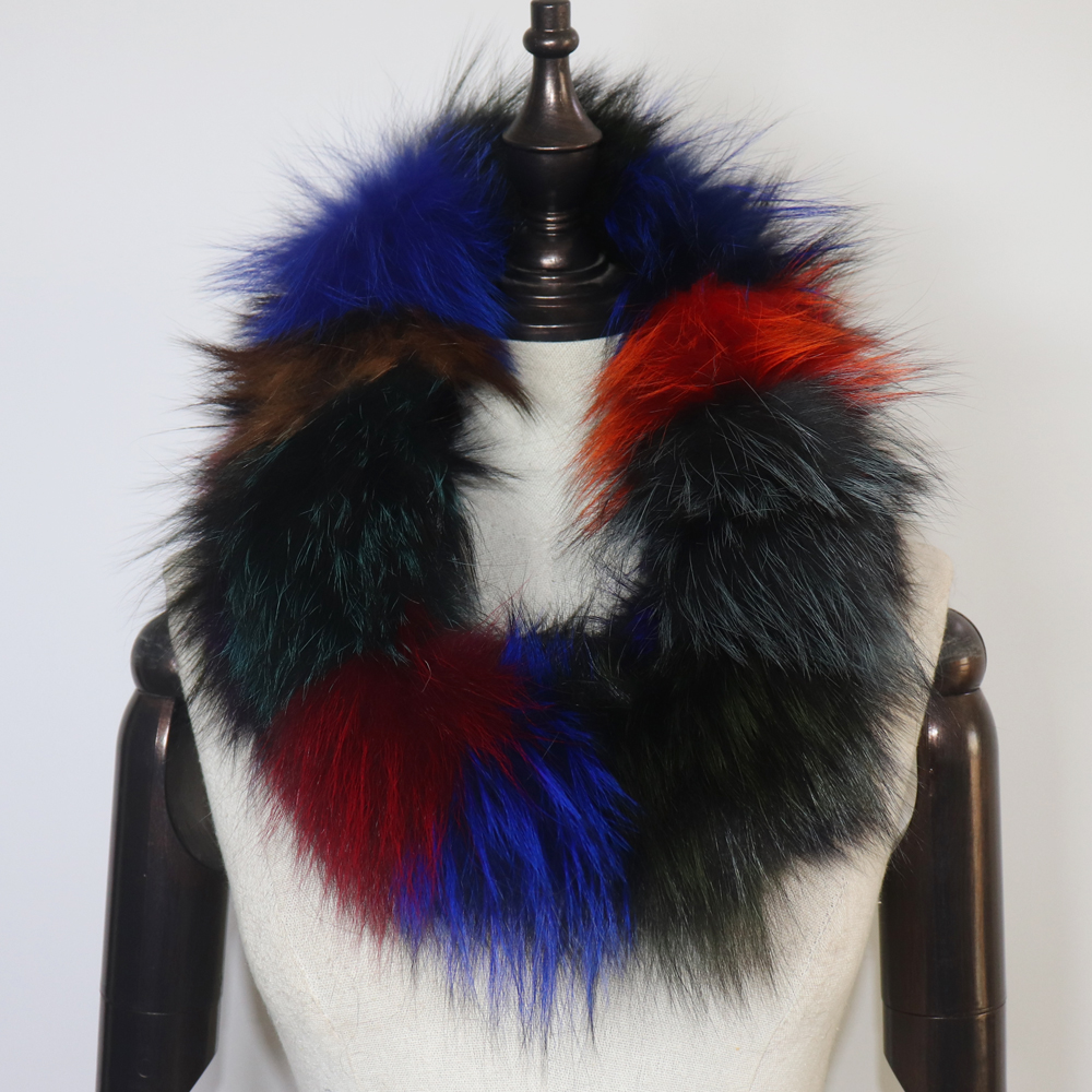 Écharpe de Luxe en Fourrure group de Renard pour Femme, Anneau de Sauna Chaud, Écharpes à la Mode, Silencieux en Fourrure Naturelle, Hiver