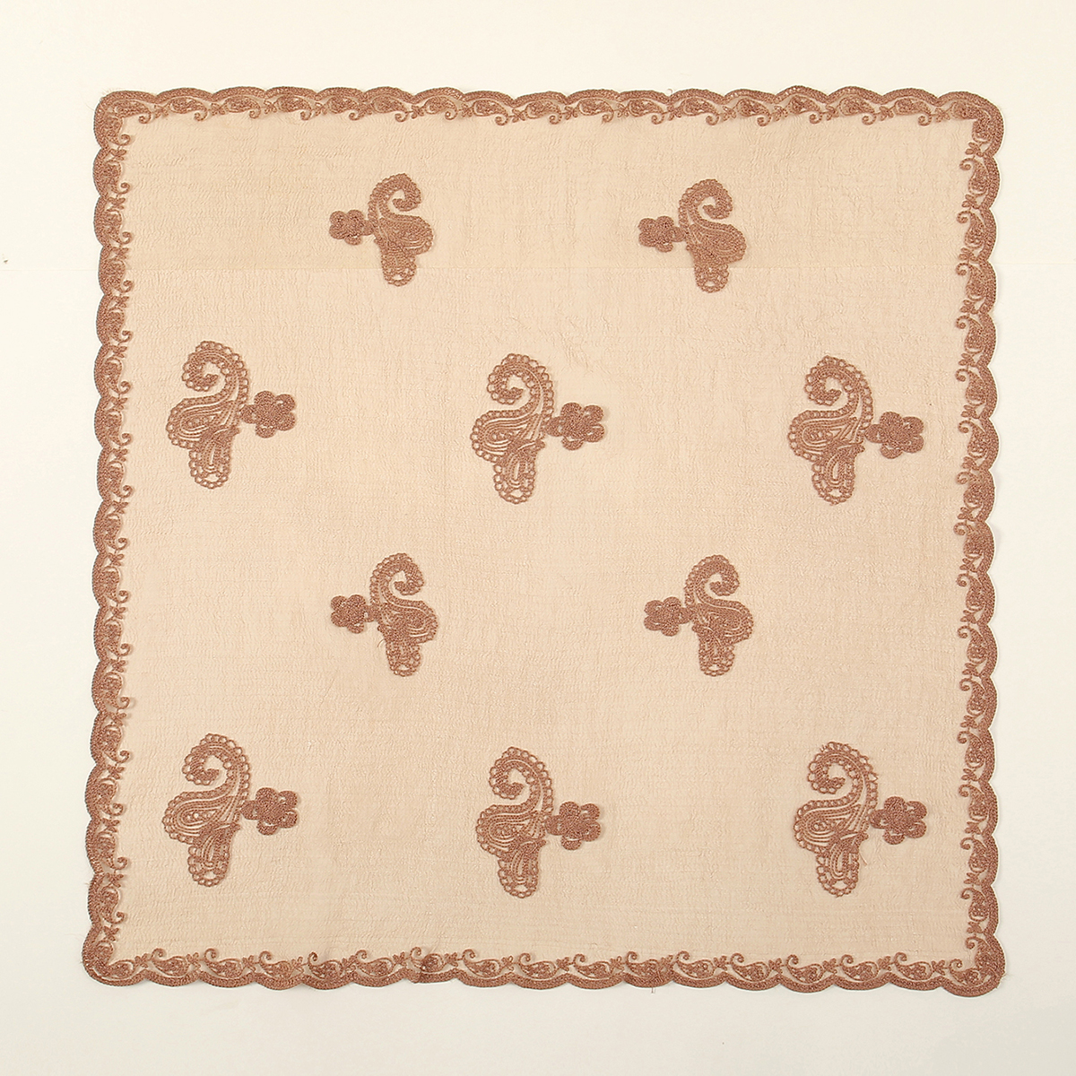 Écharpe carrée brodée cachemire en dentelle pour femme, bandeau de sauna respirant, châle en organza, écharpe ronde pour cheveux, accessoires de sauna, 80x80cm