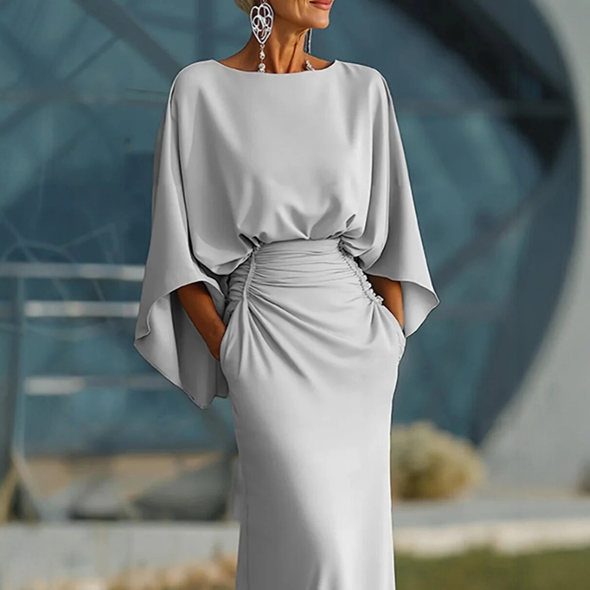 Robes longues élégantes dos nu pour femmes, mode été 2026, robe maxi décontractée à manches longues et volants, coupe ajustée