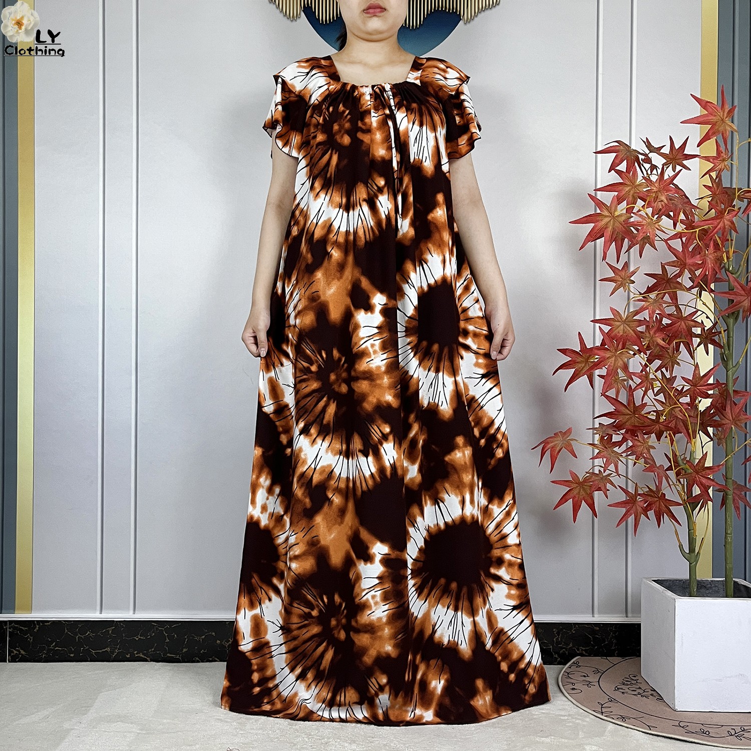 Nouvelle Robe Élégante de Dubaï, Robe d'Été à Manches Courtes, Col Bateau, Ample, Boubou Maxi, Robe Dashiki Islamique pour Femme, Vêtements Africains Abaya