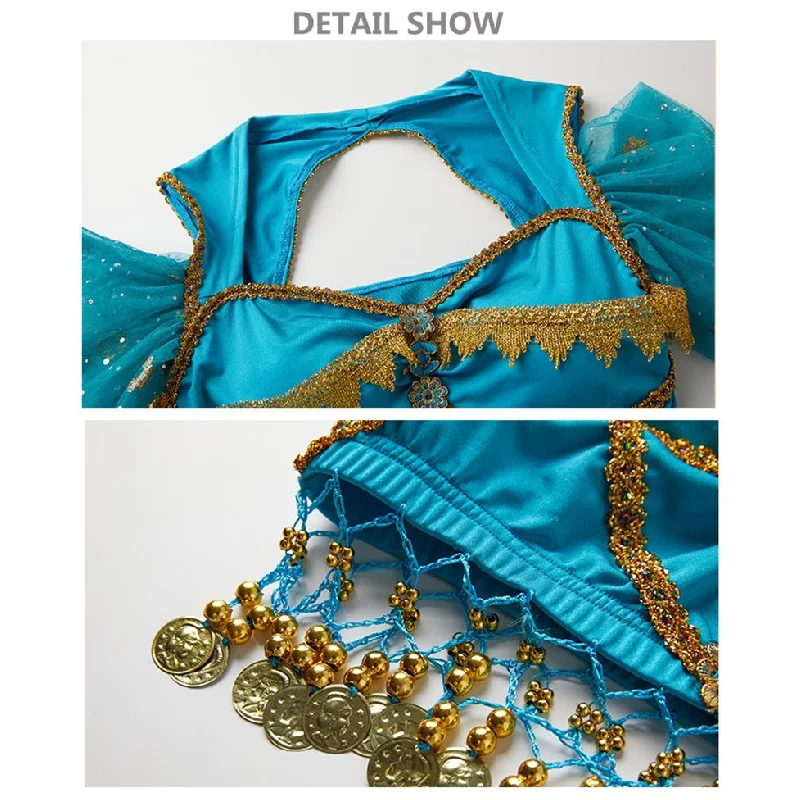 Femmes Festival Halloween Cosplay danse du ventre haut robe adulte indien arabe jasmin Sari fantaisie Rave Bollywood tenue Costume Costume