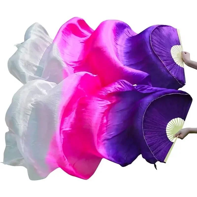 InjFan de danse du ventre fait à la main pour femmes, magasins et paire droite, danse injBamboo, long éventail, voile nickel é, style vertical, nouveau